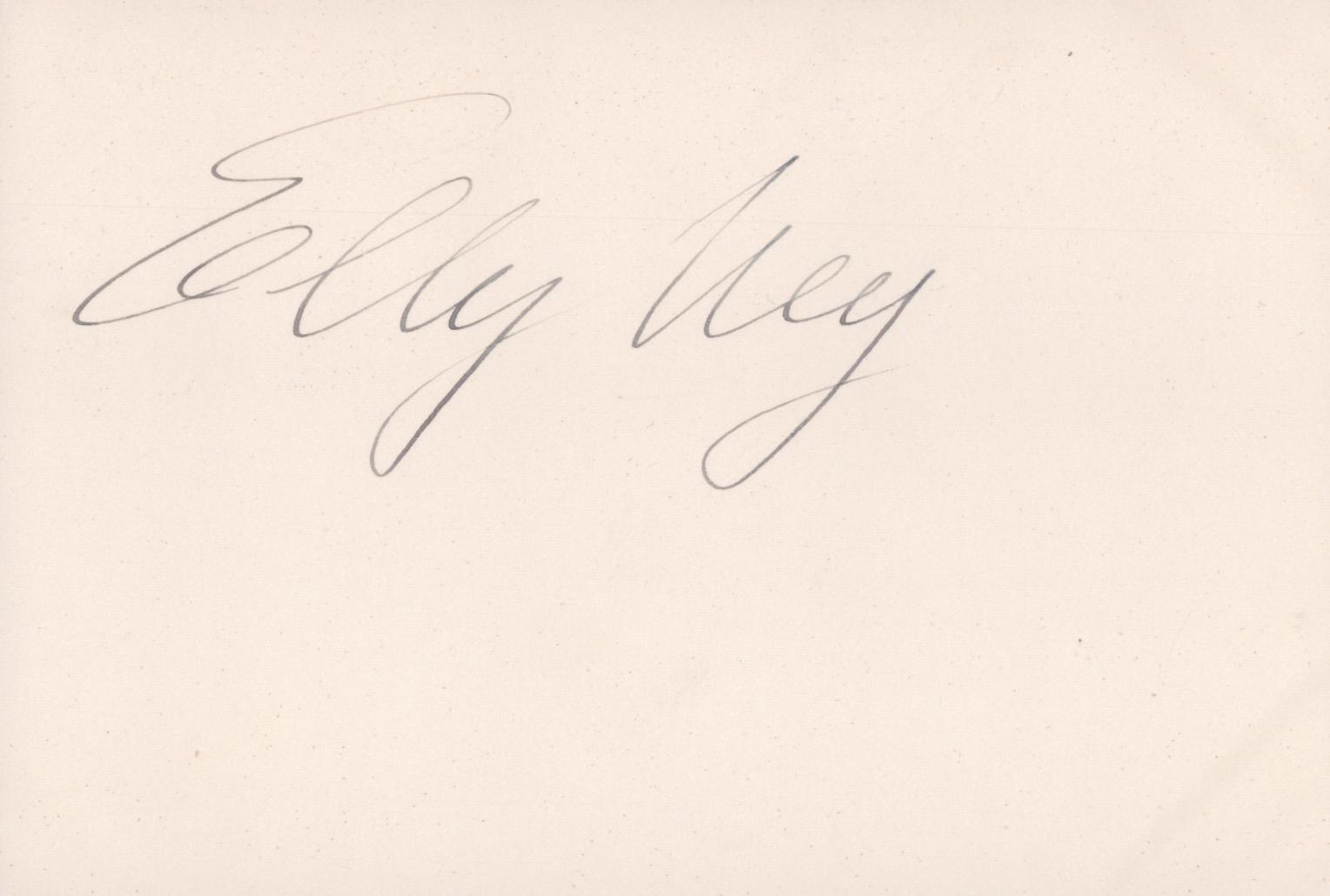 Ney, Elly - Signature and Photograph Portrait.